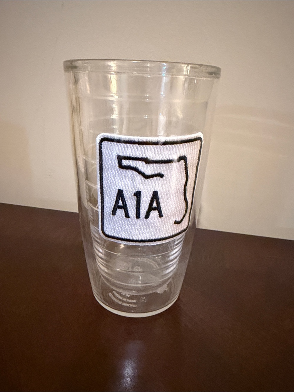 tervis Clear Tumbler with White and Black A1A Patch